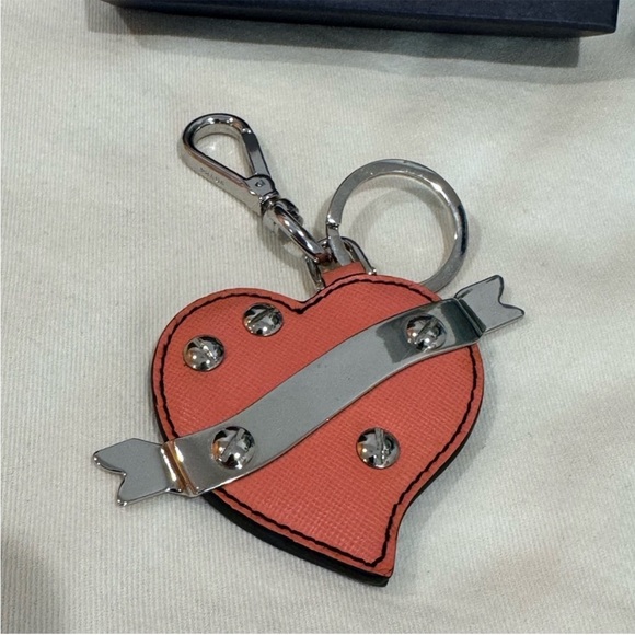 PRADA Saffiano Trick Heart Bag Charm - Picture 3 of 16